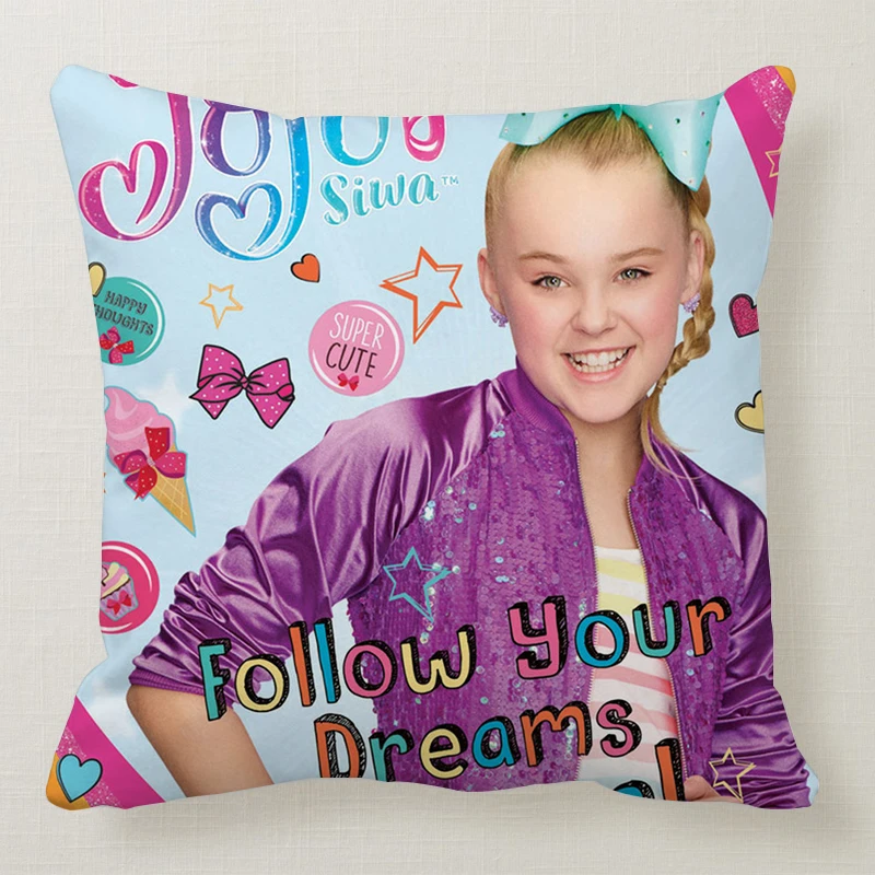 Маленькие милые девушки JOJO SIWA Happy розового цвета для девочек с принтом и кружевом Подушка диванная автомобиля кровать диван-Подушка Чехол Спальня украшения чехол для подушки - Цвет: 11