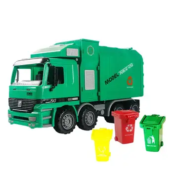 

1Pc Garbage Truck Toys With 3Pcs Trash Can Manual Kids Toys Sanitation Truck Educational Playthings For Boys And Girls