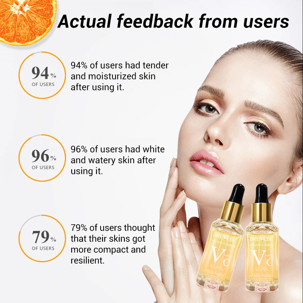 BREYLEE Serum Series Hyaluronic Acid Vitamin C Whitening Face Skin Care Rose Nourish  Firm Soothing Repair Essence