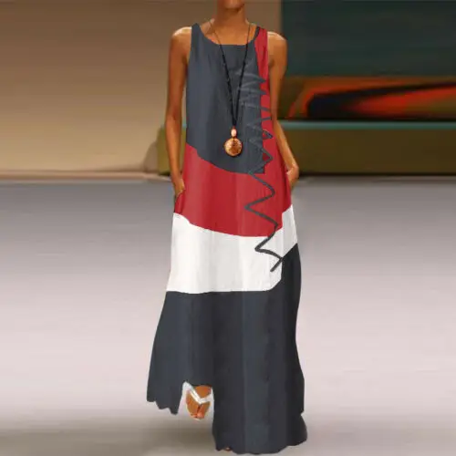 

Women's 2020 summer new fashion designer retro sleeveless splicing skirt