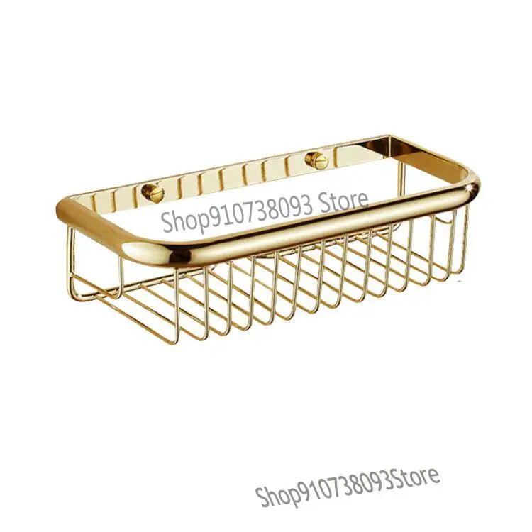 All Copper European Bathroom Shelf Pendant Gold Toilet Bath Storage