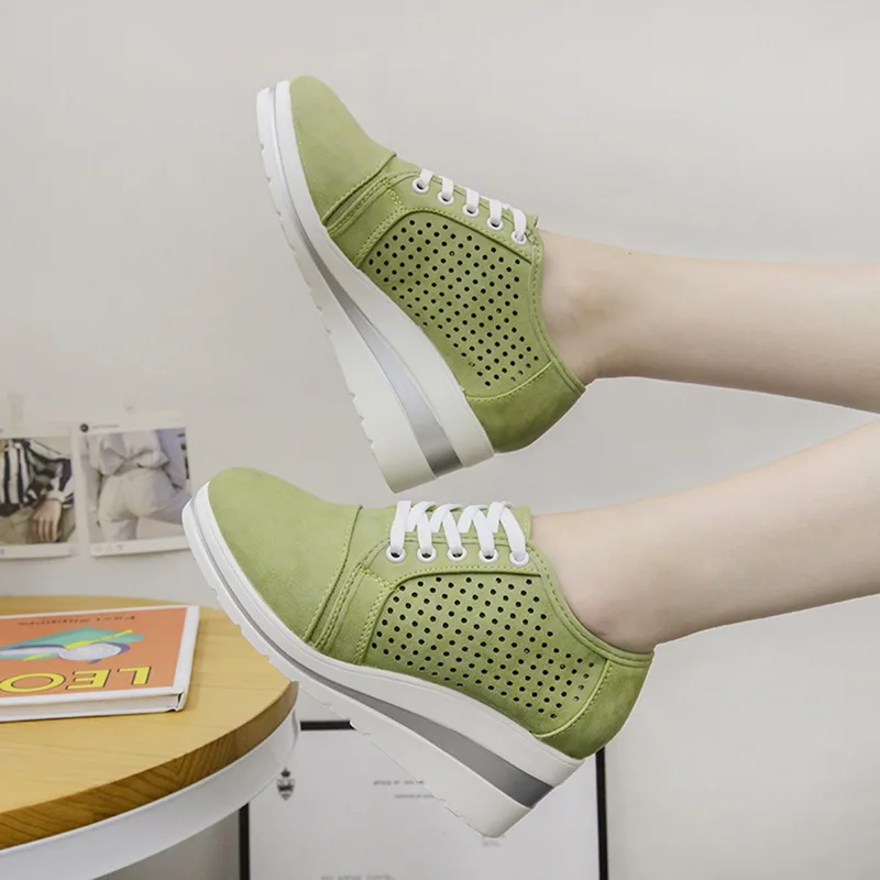 Litthing Basket Femme; женские кроссовки; женские скрытые кроссовки; обувь на шнуровке; сетчатая дышащая обувь на танкетке со шнуровкой; обувь на толстой подошве