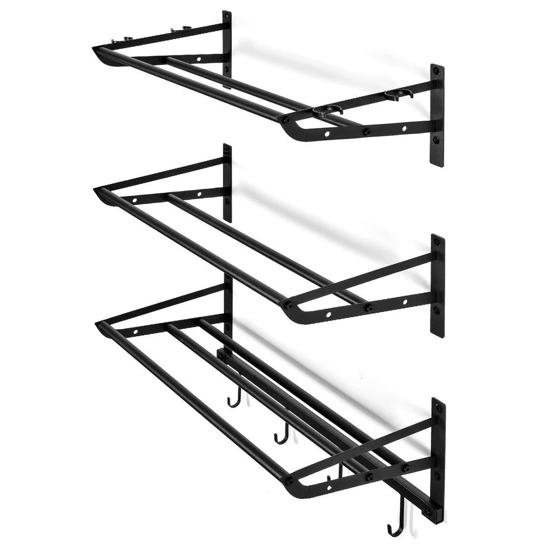 

Sports Equipment Storage Rack Balls Iron Storage Rack Basketball Holder Sports Stuffs Wall Mount Shelf Home Organization - Black