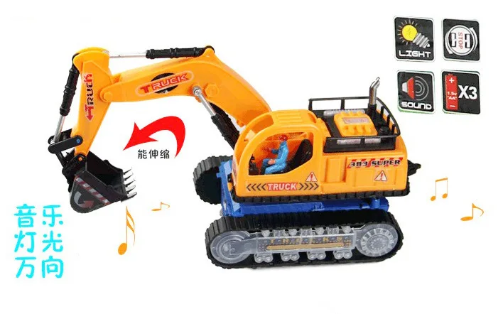 

Children Electric Excavator Music Lights Universal Excavator Electric Engineering Car Toy Night Light Stall Supply of Goods
