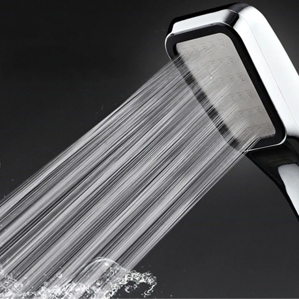 New 300 Tiny Holes Pressure Water Booster Saving Square Shower Head Handheld Square Bathing Sprayer Bathroom Hand Shower