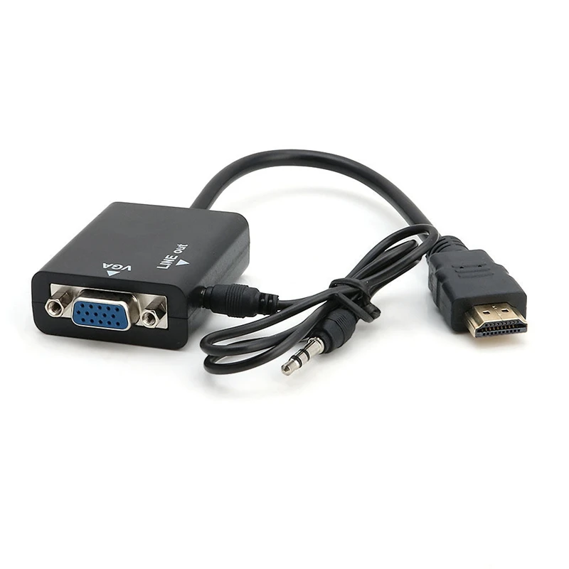 Hdmi a Vga Hd 1080P Video Audio Cavo Convertitore da Digitale Ad Analogico Adattatore per Pc
