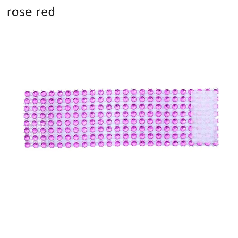 Home Decor Party Supplies Banquet Table Accessories Napkin Ring Handmade Rhinestone Bows Holder Chairs Buckles - Цвет: rose red