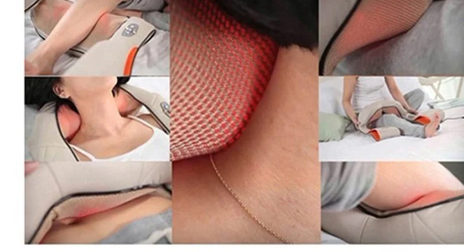 3D разминающий шиацу шейный массажер для спины шеи шаль Электрический роликовый тепловой прибор ручной китайский домашний автомобильный массажный аппарат для плеч