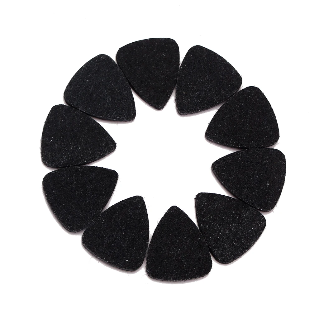 2x 10pcs Wool Felt Picks Ukulele Guitar Parts 3MM Mandolin Plectrums Pick Black