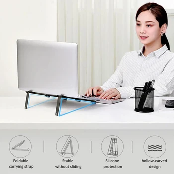 

Easy to Carry Multi-angle Adjustable Laptop Stand Foldable Multifunction Universal Phone Tablet Laptop Stand Holder DQ-D