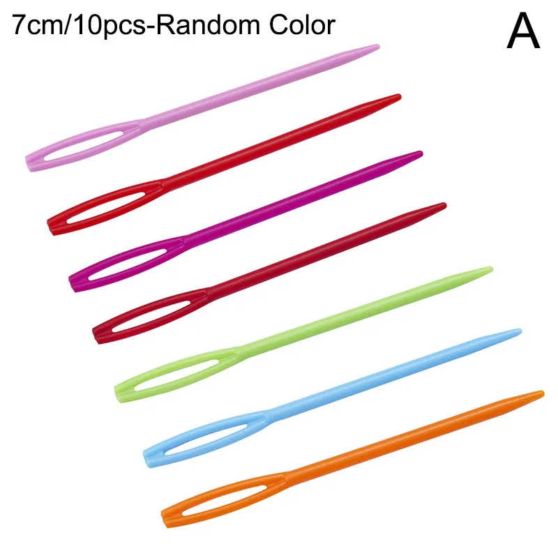 10Pcs 9cm/7cm Plastic Sewing Needles Crochet Hook DIY Sweater Weaving Tool Tapestry Knitting Needles DIY Wool Yarn Needle 