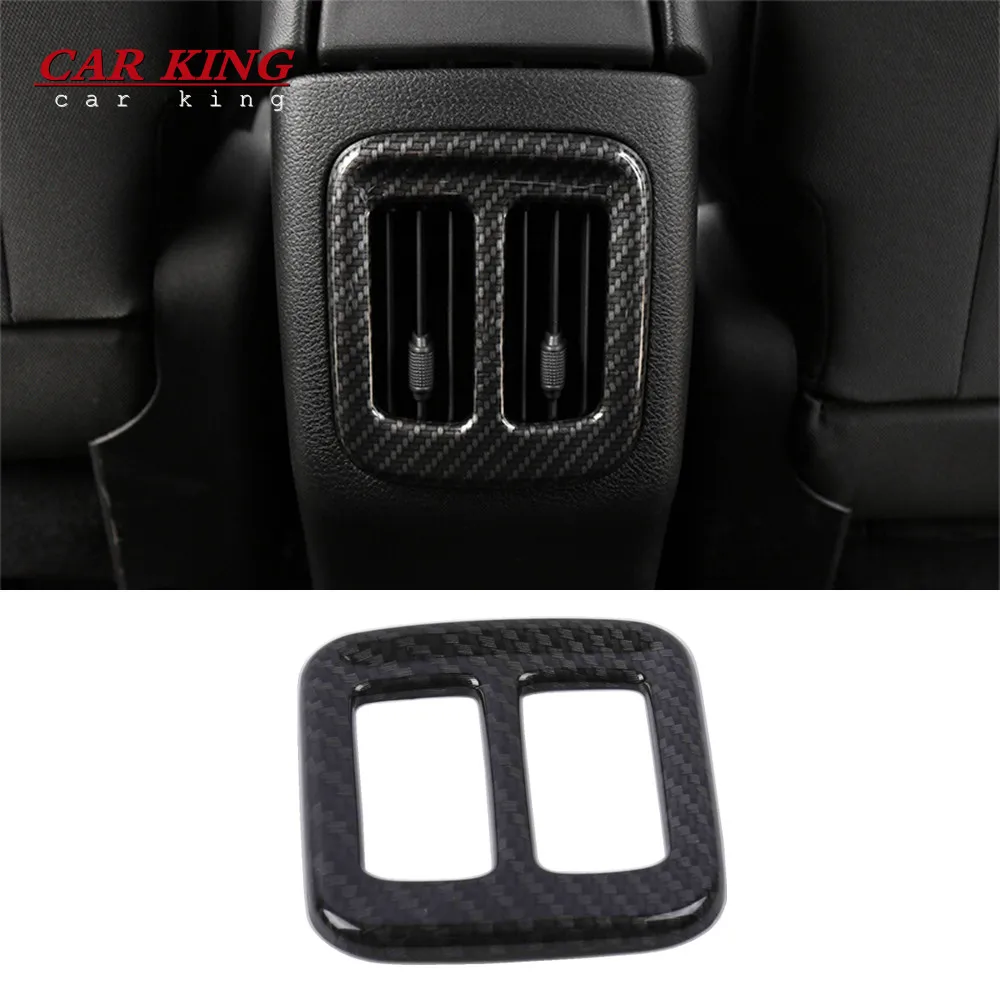 

ABS Carbon Fiber Rear Air Conditioner Vent Cover AC Outlet Frame Trim Car Interior Accessories For Jeep Compass 2017 2018 -2020