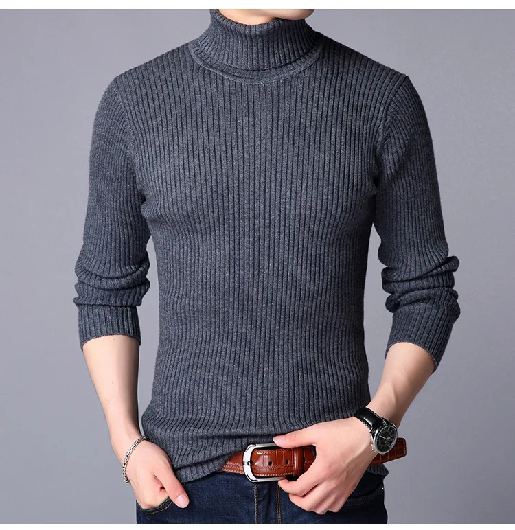 YUSHU мужской осенний шерстяной свитер с длинными рукавами, водолазка, вязаные пуловеры, Мужская брендовая одежда, размер M-3XL