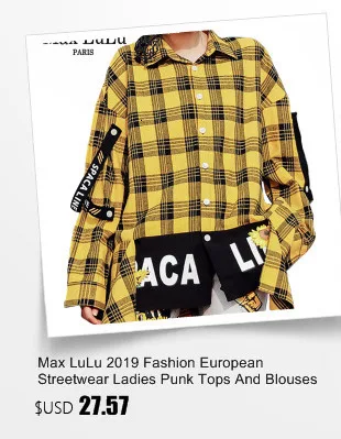 Max LuLu зима корейская мода Винтаж уличная Женская Вышивка блузки женские повседневные джинсовые рубашки Длинные Топы Плюс Размер