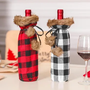 

2020 New Door Christmas Bottles Christmas Wine Bottle Cover Home Merry Xmas Gift Party Table Decoration Door Christmas Bottles