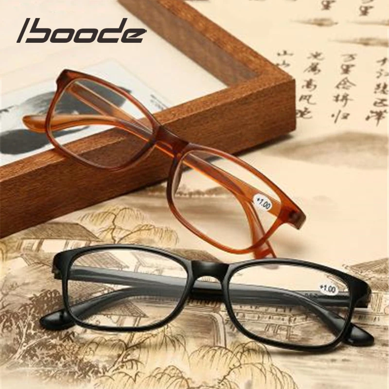 

iboode TR90 Reading Glasses Men Women Ultralight Vintage Square Presbyopia Glasses With Diopter +1.0 1.5 2.0 2.5 3.0 3.5 4.0