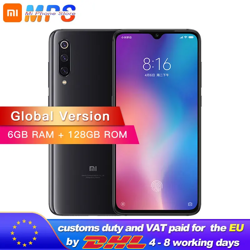Глобальная версия Xiaomi mi 9 128 ГБ 6 Смартфон Snapdragon 855 четыре ядра 39 дюймов 48 МП тройная