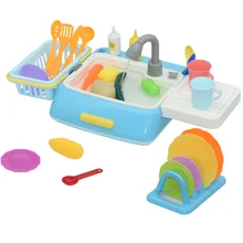 Кухонная раковина игрушки Дети моделирование Встраиваемая посудомоечная машина для очистки раковины комплект ролевые игры игрушки подарки