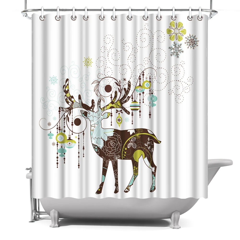 

Deer Shower Curtain Animals Theme Bath Curtain Waterproof Bathroom Decor 72"x72