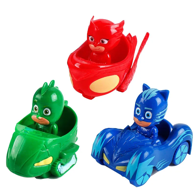 Pj Masks модель Фигурка Игрушка Действие три цвета автомобиль Catboy Owlette Gekko фигурки аниме игрушка подарок для детской вечеринки украшение 10C