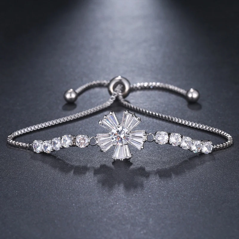 Ekopdee Elegant Zircon Adjustable Chain Bracelet For Women High Quality