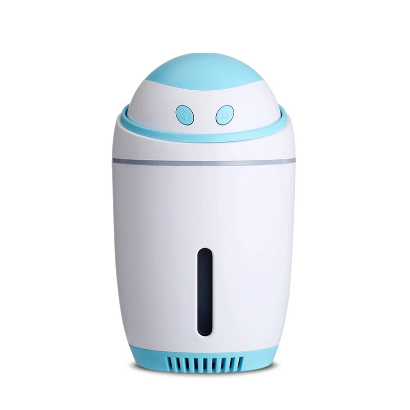 Blue 3 in 1 350ML USB Air Humidifier Ultrasonic Cool-Mist Adorable Pet Mini Aromatherapy Humidifier Mute With LED Light Fan Diffuser - Цвет: Blue