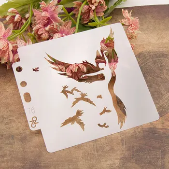 

13cm 5.1" Bird Flying Girl DIY Layering Stencils Painting Scrapbook Coloring Embossing Album Decorative Card Template
