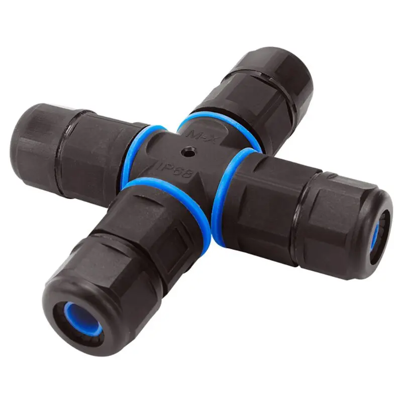 

IP68 4 PIN led Industrial electrical screwless waterproof connector 4Pin cable T Straight Shape Outdoor Lighting Connectors