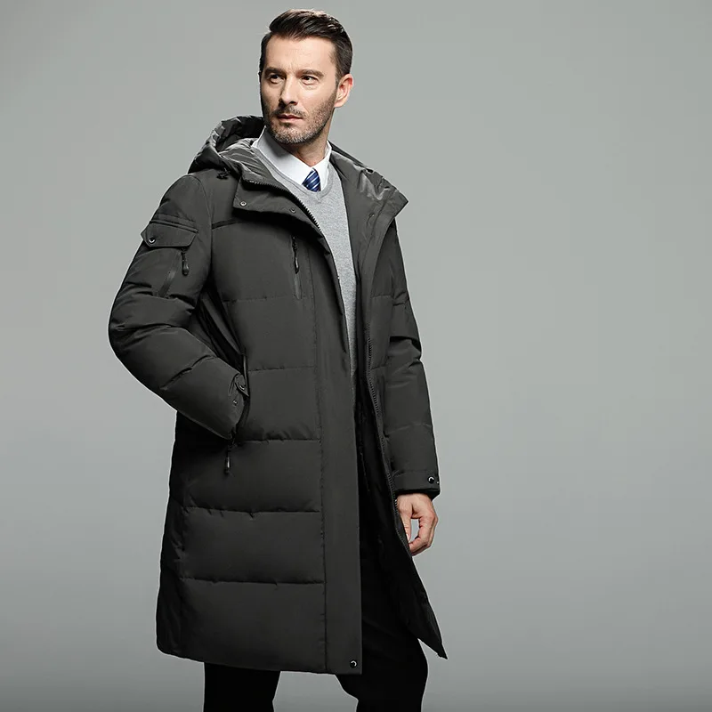 

90% white duck winter coat for men plus size long warm parka down jacket doudoune homme 866 yy1344