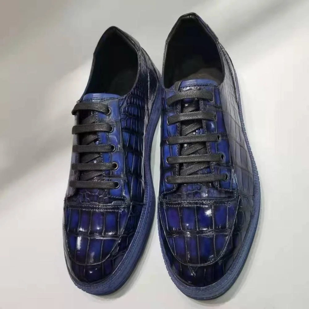 Zapatos de de vientre de cocodrilo auténtica para zapatillas de vestir a la moda, en 2 colores, negro, azul oscuro, forros piel vaca, 100%|Zapatos formales| - AliExpress