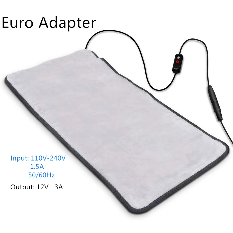 EURO Version adapter Far lnfrared грелки ультра мягкая грелка для облегчения боли в спине и плече быстрый нагрев Графеновый нагревательный элемент 1" x 24" серый promotion_ promotion - Цвет: EURO Version adapter