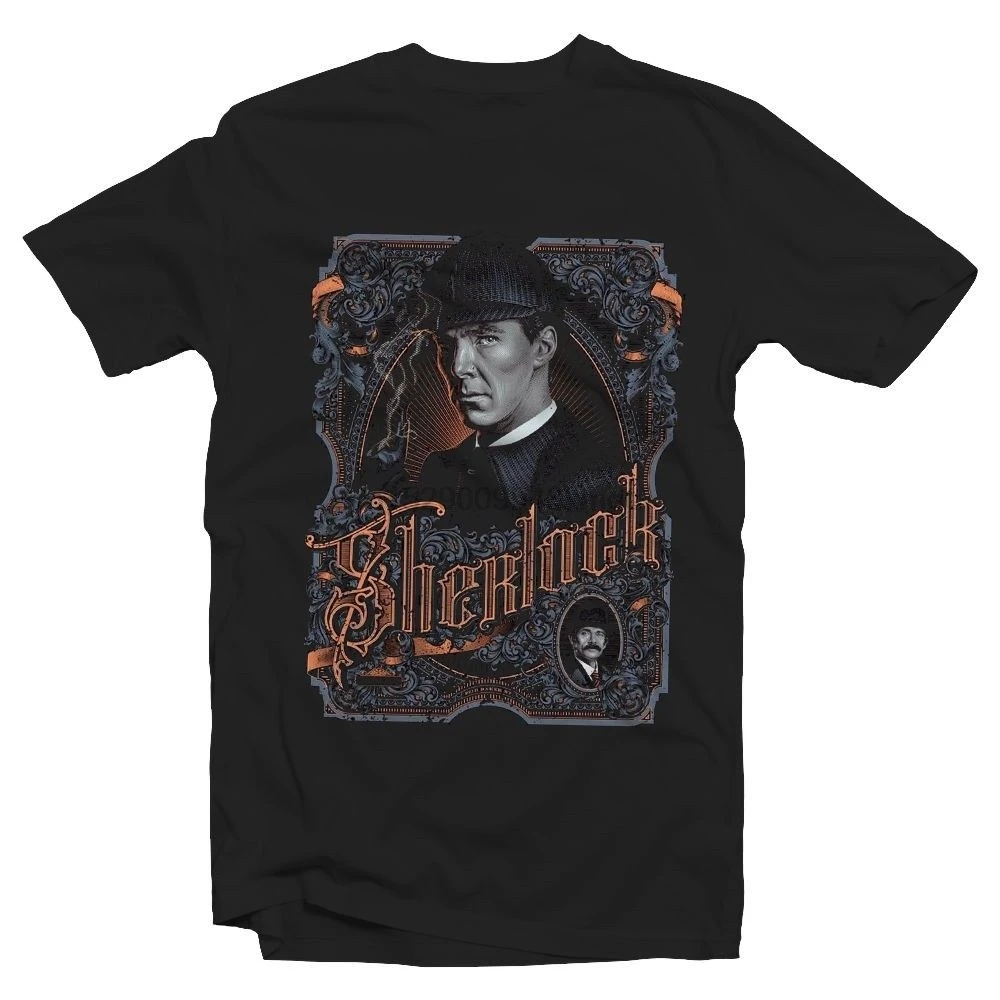 Sherlock Portrait Tshirt - Cumberbatch Freeman Sherlocked Summer Menfashion TeeComfortable t shirtCasual Short Sleeve TEE | Мужская