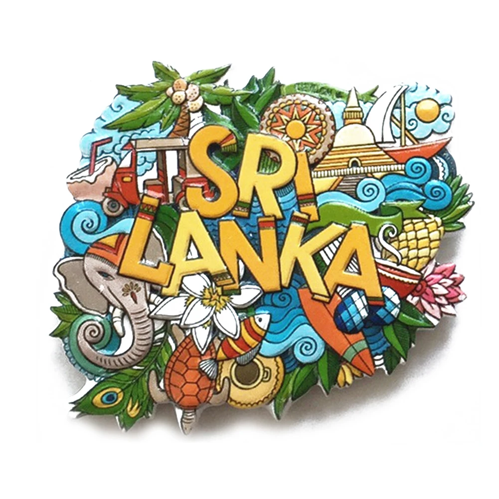 Sri Lanka Travel Souvenir Fridge Decorative Magnet Sticker Creative Design 3D Printed Tropical Scenery Refrigerator -1Pc | Дом и сад