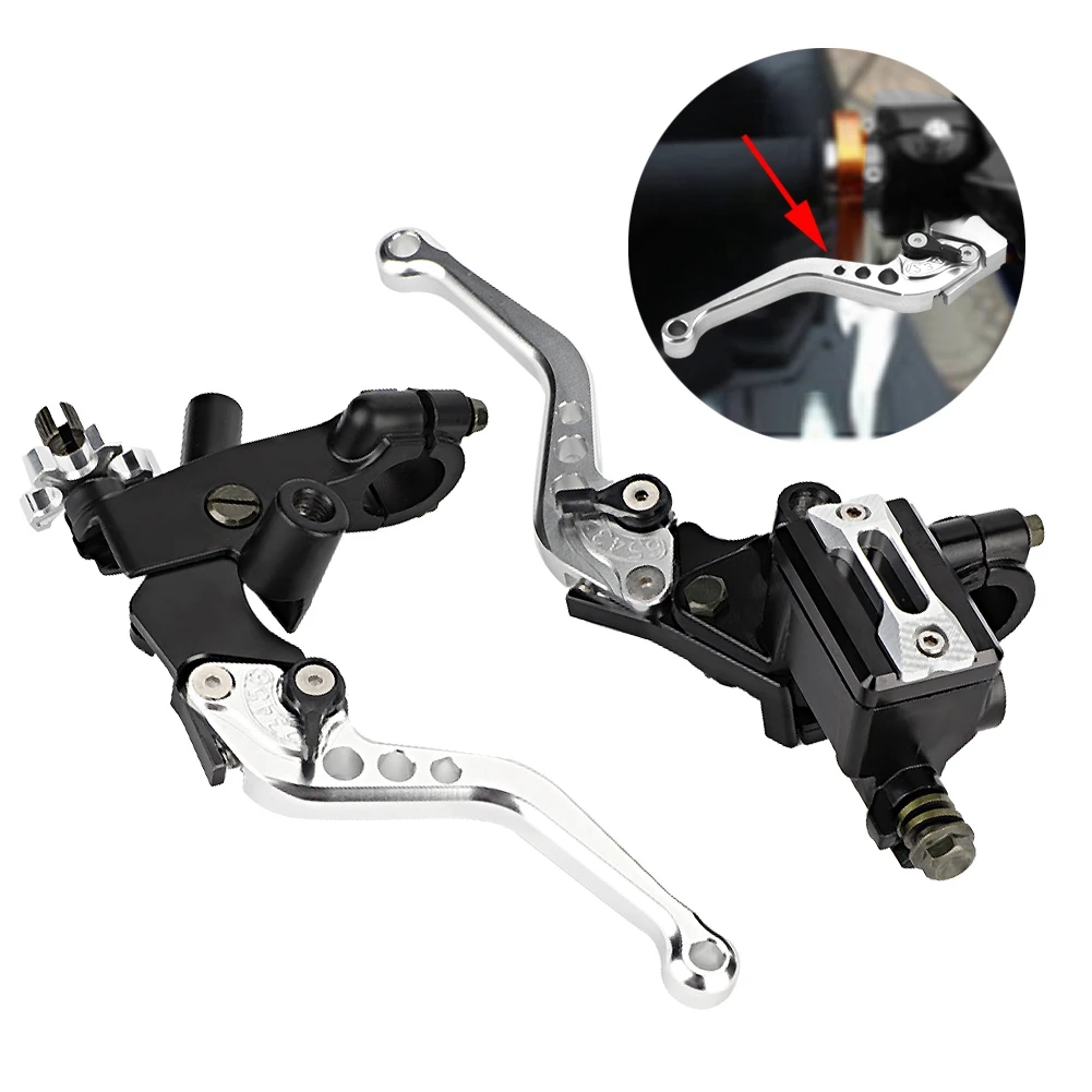 

A Pair 7/8" 22mm Universal Motorcycle Brake Clutch Master Cylinder Lever Cable Clutch Reservoir For Scooter Sport Dirt Bike