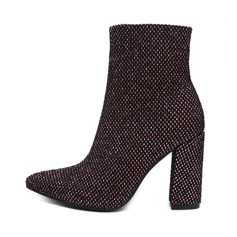 2019 г. роскошные дизайнерские ботинки женские ботильоны на высоком каблуке 10 см с