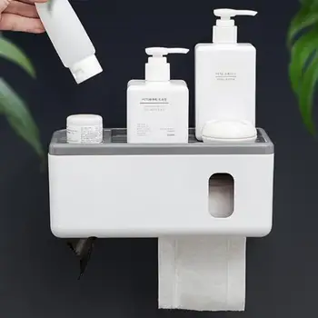 

Bathroom Tissue Box Toilet Paper Holder Wall Mounted Perforation-free Waterproof Paper Shelf Storage Rack