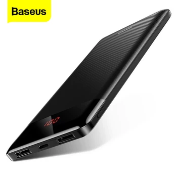 

Baseus 10000mAh Power Bank Slim USB Powerbank 10000 mAh Poverbank Portable Phone External Battery Charger For Xiaomi Mi 9 iPhone