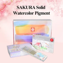 Сакура, одноцветная краска, пигмент, 24 цвета, Подарочная коробка с Pigma Micron, ручка-игла, ручная краска, ed, водная Цветная кисть, краска