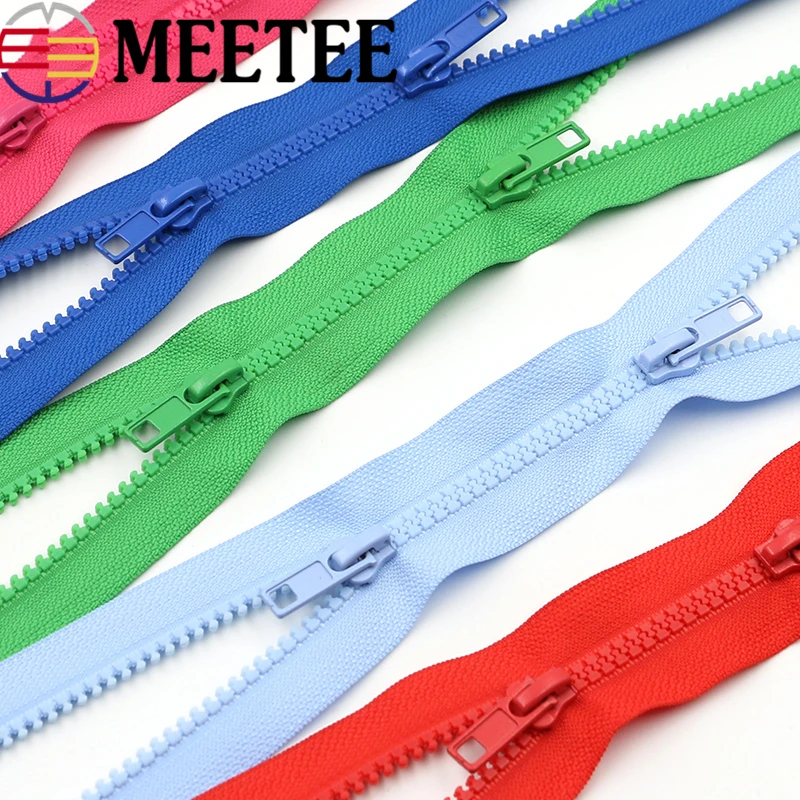 2 шт. Meetee 5 # двойная молния из полимера на молнии 50-200 см пуховик/пальто сумки для