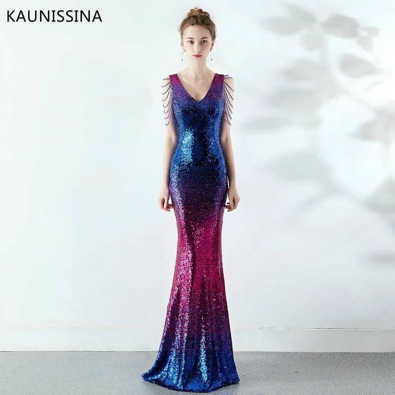 KAUNISSINA Evening Dress Off Shoulder Long Evening Dresses Floor Length Elegant Gowns Flower Special Occasion Dresses evening gowns with sleeves