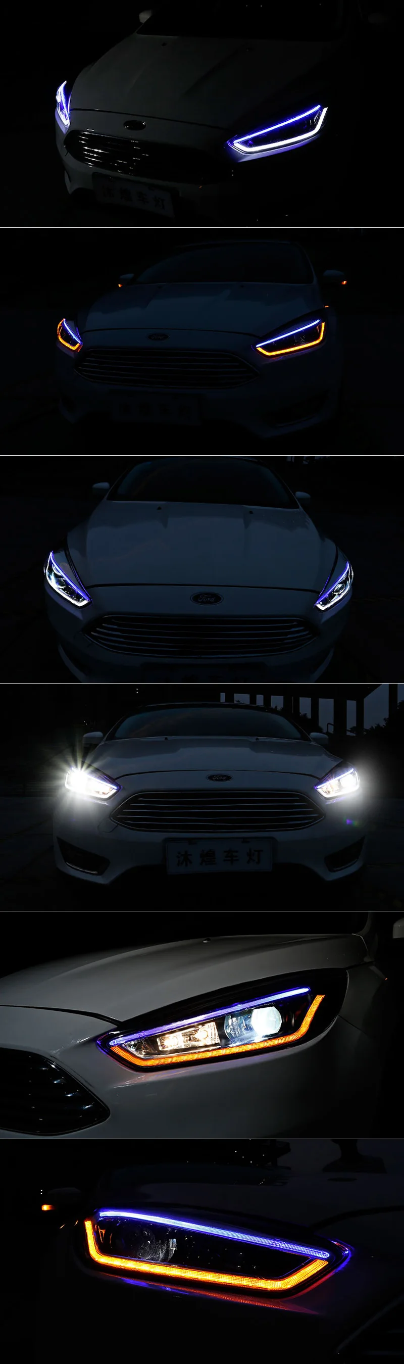 Чехол для автомобиля для Ford Focus фары MK3 светодиодный налобный фонарь DRL все линзы указатель поворота высокое/ближний свет в сборе