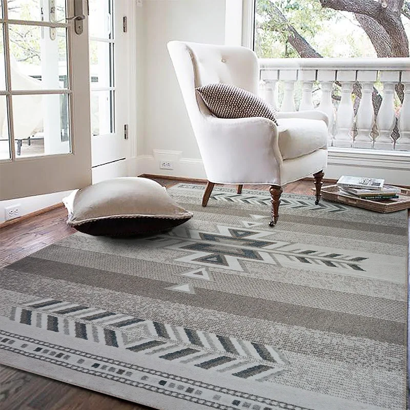 

Thin and light Living Room Carpets Large Bedroom Carpet Sofa Coffee Table Mat Ethnic Rug Bedside Floor Chenille Geometry Mat