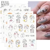 Abstract Lady Face Nail Decals Water Black Leaf Sliders Paper Nail Art Decor Gel Polish Sticker Manicure Foils CHSTZ1018-1033 ► Photo 1/6