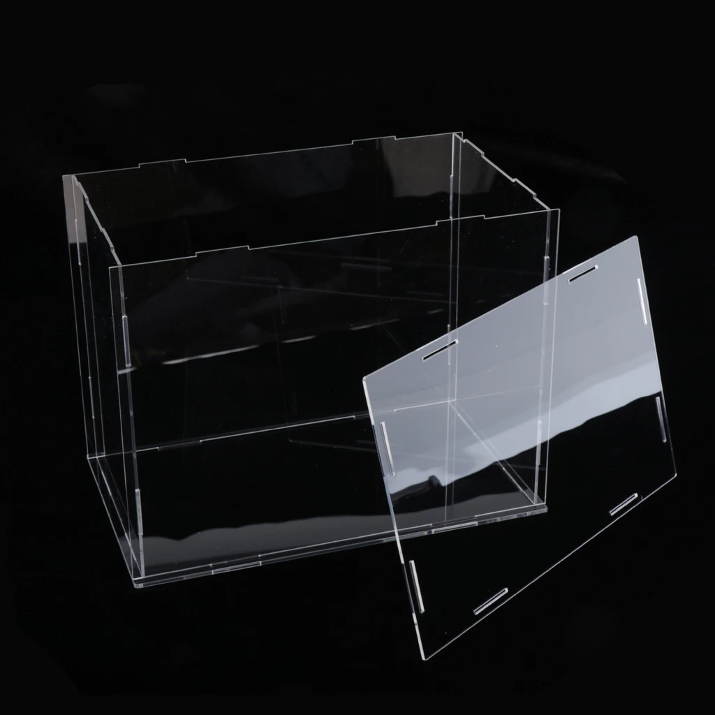 Clear 3-Tier Display Case Perfume Dolls Models Protective Boxes Holder Shelf