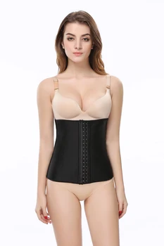 

Women corset latex waist trainer 4 Steel Bones women sport underbust gorset cincher waist latex corset