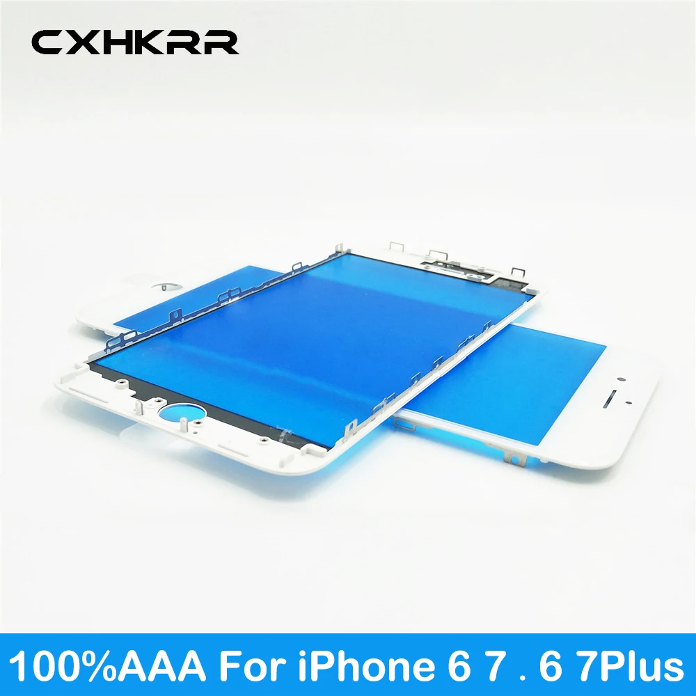 100% AAA Touch Panel Replacement For iPhone 6g 6s 6 Plus 7 7plus Front Outer Screen Glass Lens With Frame bezel Repair parts