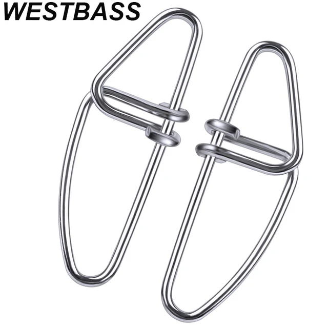 WESTBASS 50/100Pcs Safty Crosslock Swivel Snap 0#-6# Fishing