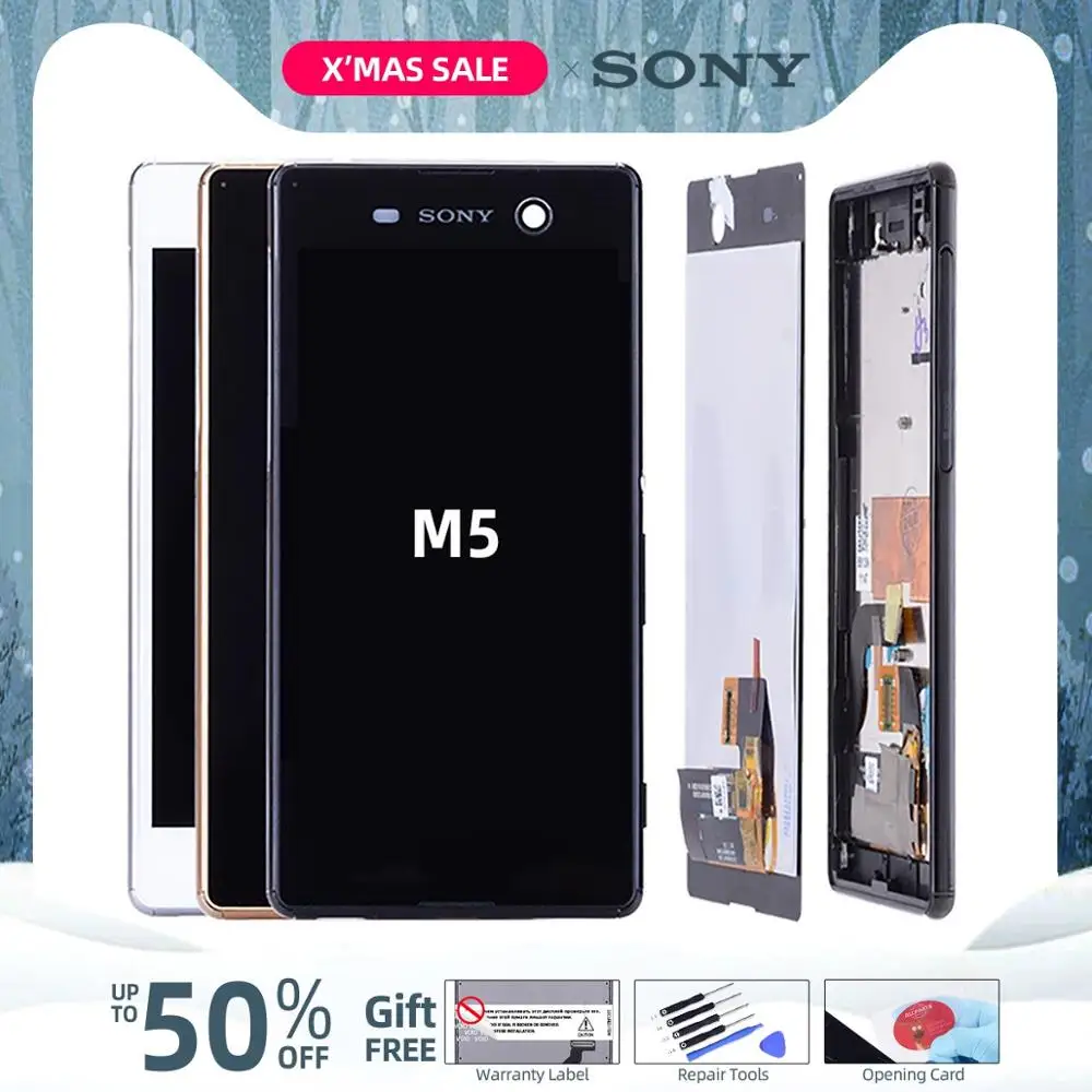 Для sony Xperia M5 ЖК-дисплей+ сенсорный экран+ рамка дигитайзер сборка E5603 E5606 E5653 для sony M5 ЖК Запасные части