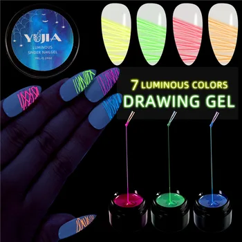 

7ml Luminous Drawing Glue Nail Art Painting Luminous Spider Elastic Drawing UV Gel DIY Nail Art Painted Fluorescent Nail Polish