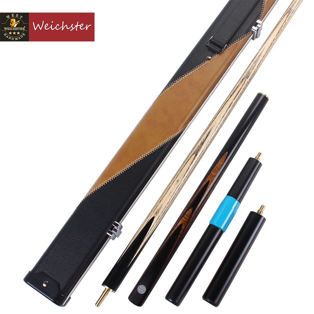 Weichster 60 Handmade 3/4 Ebony Snooker Cue 9.5mm With Aluminum PU Case Extensions